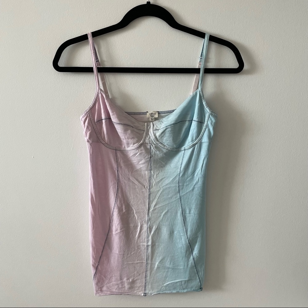 Wilfred Aritzia spaghetti strap bustier style camisole tank top medium pink blue